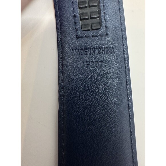 Mission Belt Mens Leather Ratchet Size 36-40 Navy Blue - Picture 5 of 8